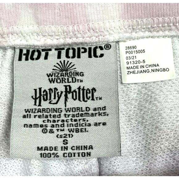 Harry Potter Hot Topic Gryffindor S Pink Blue Tie Dye Fleece Lounge Shorts NWOT - Picture 6 of 7